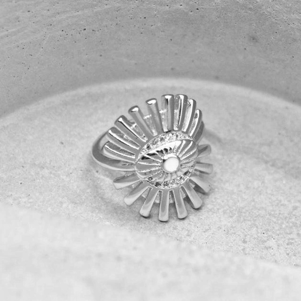 Silver Evil Eye Statement Ring - image 3